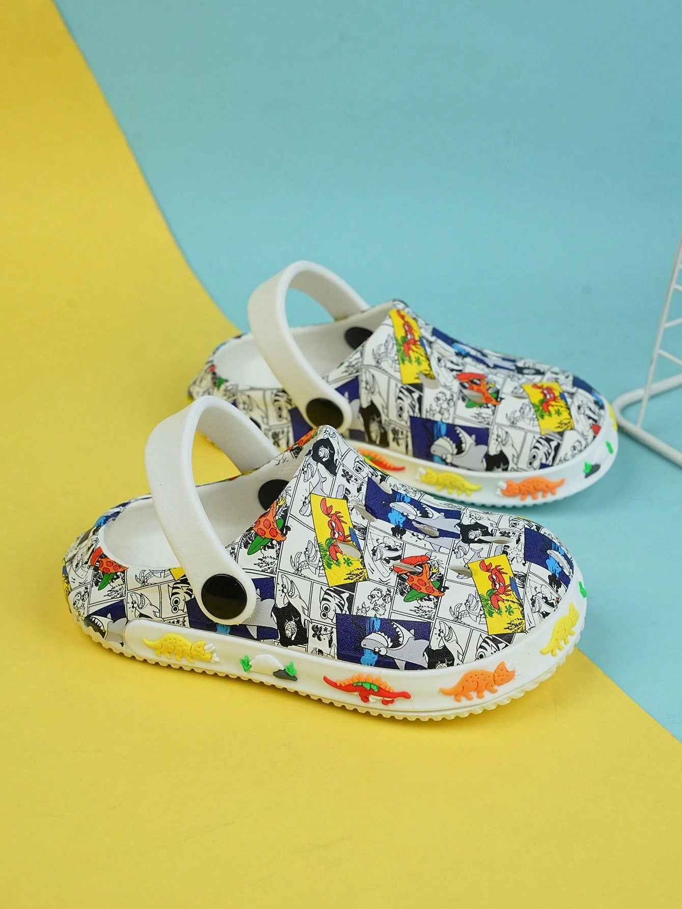 Asics International Wrestling Shoes Boys Comic Pattern Hollow Out Vented Clogs For Summer