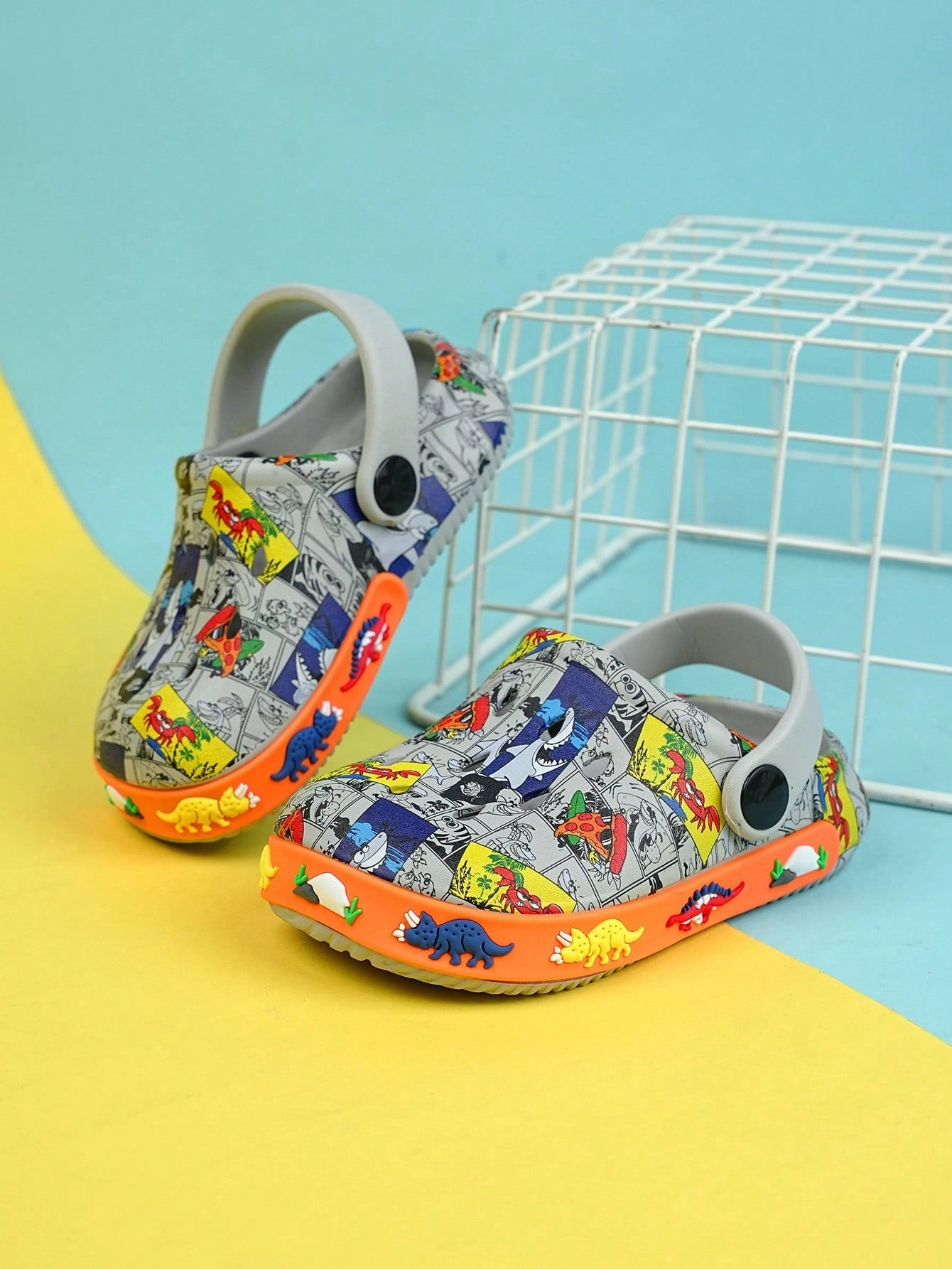 Shoes Similar To Asics Novablast 5 Boys Comic Pattern Hollow Out Vented Clogs For Summer