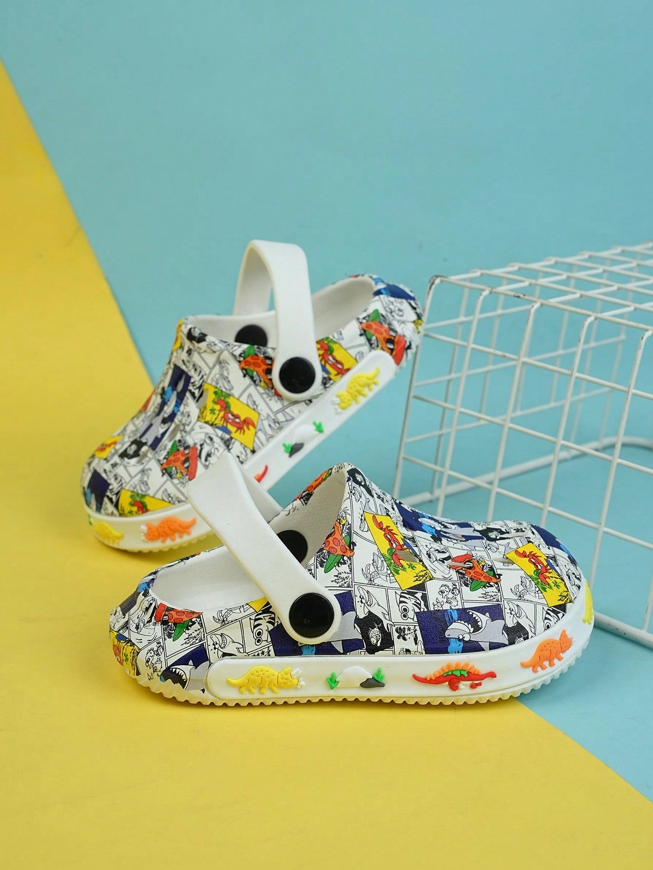 Boys Comic Pattern Hollow Out Vented Clogs For Summer Asics Shoes Gel Nimbus 15