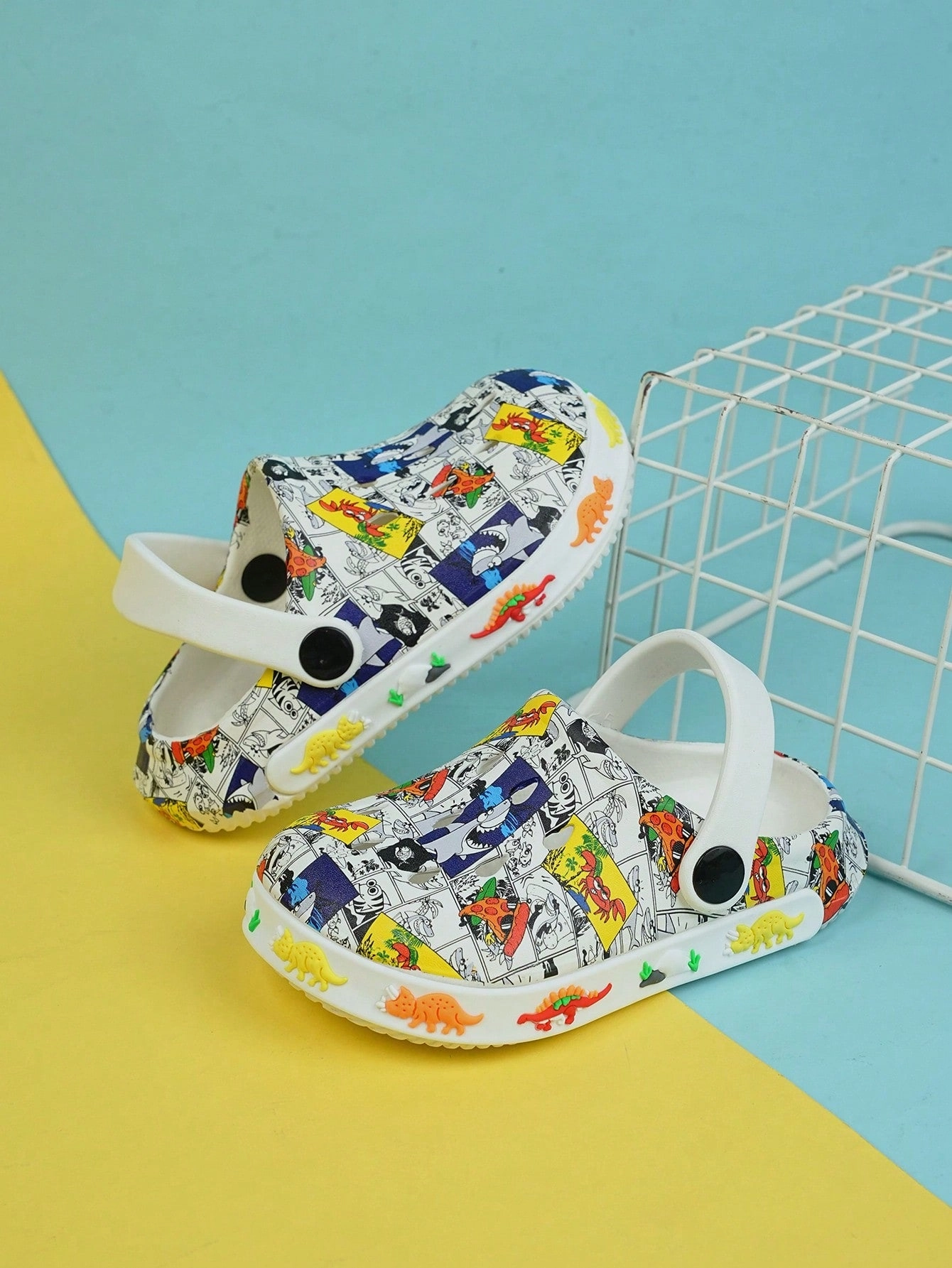 Boys Comic Pattern Hollow Out Vented Clogs For Summer Best Asics Long Distance Running Shoes