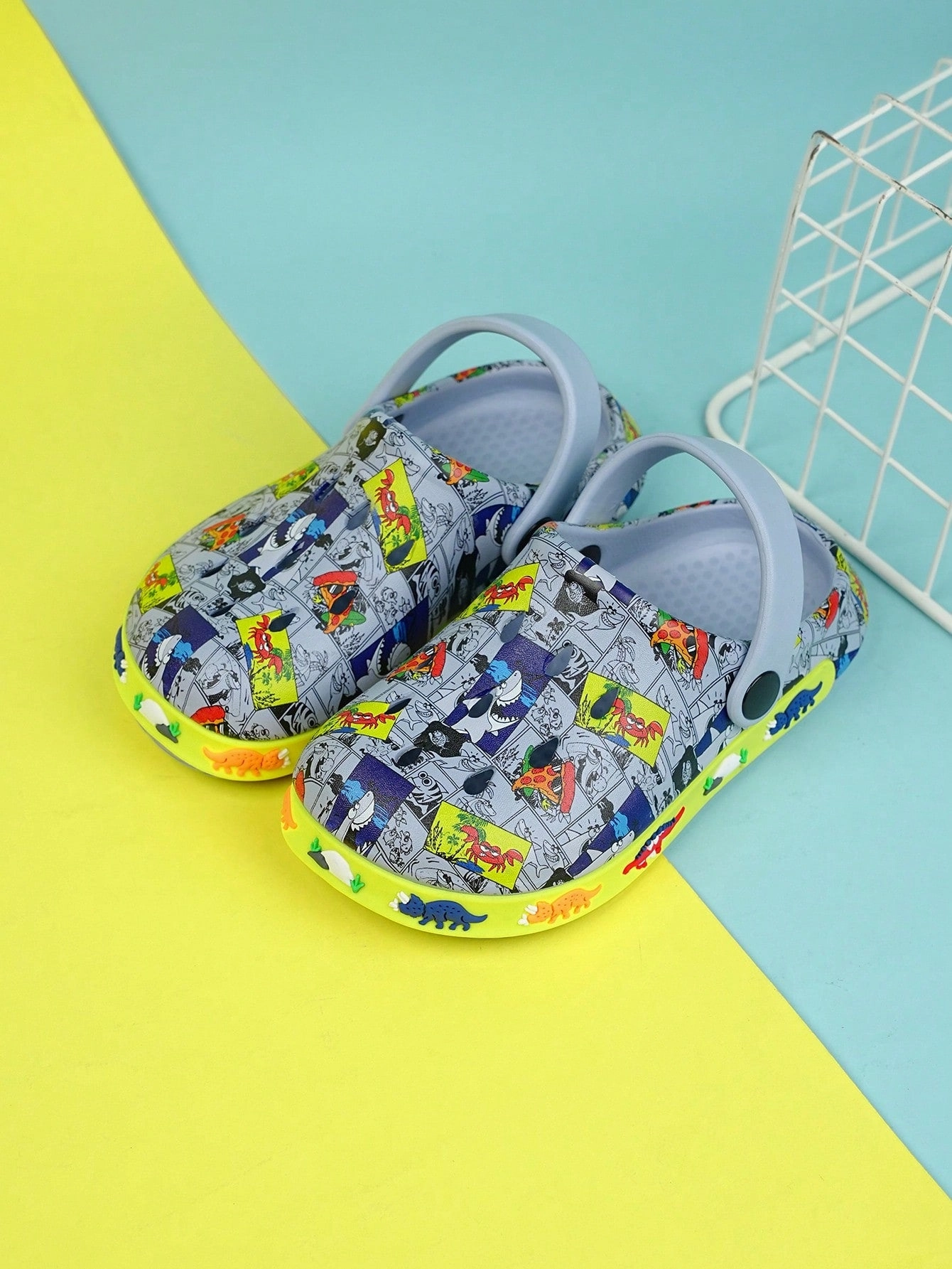 Boys Comic Pattern Hollow Out Vented Clogs For Summer Asics Gel-scram 4 Running Shoes