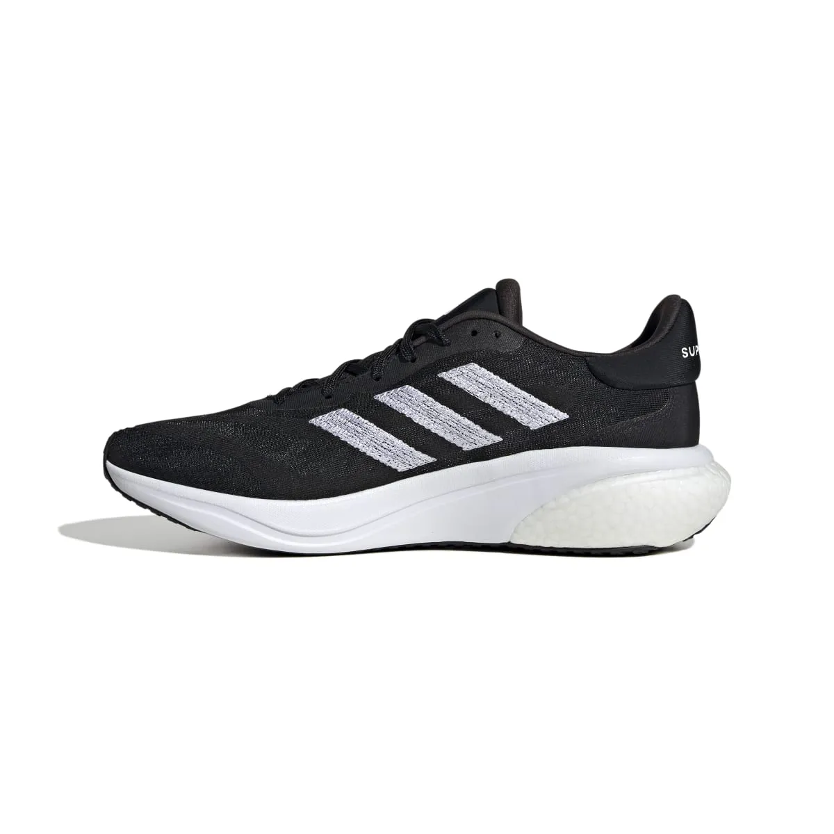 ADIDAS IE4367 SUPERNOVA 3 MN'S (Medium) Black/White/Black Textile Running Shoes Log Path Pet Pace