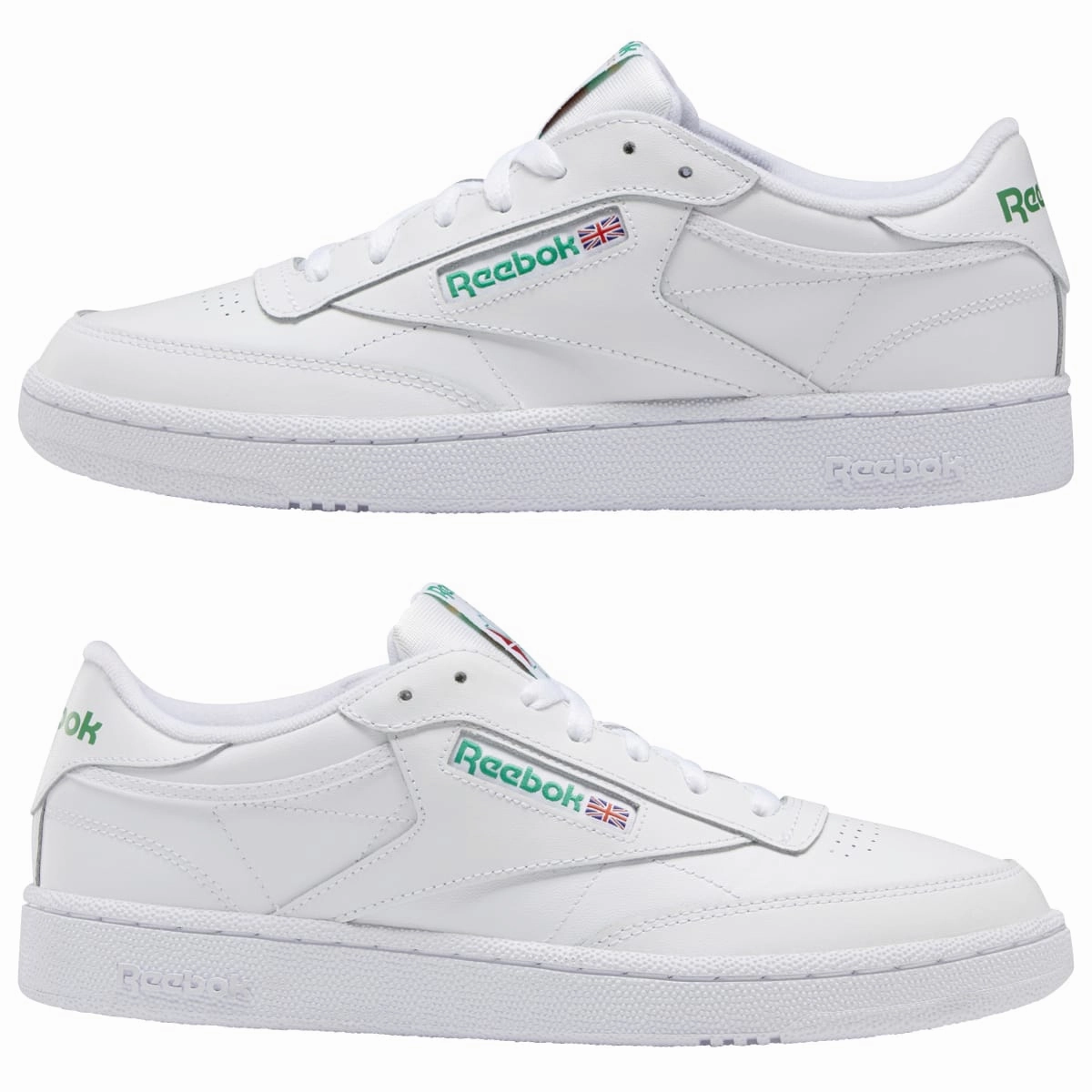 Break Step REEBOK AR0456 (100000155) CLUB C 85 MN'S (Medium) White/Green Leather Lifestyle Shoes