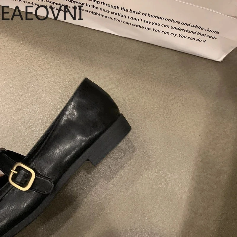 Amozae-2024 Spring Autumn Women Flat Shoes Fashion Ladies Shallow Slip On Mary Jane Shoes Female Round Toe Shoes-Platform boots Ecco Shoes Flats