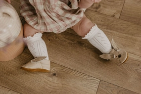 High Heeled Saddle Oxfords Flax Bunnies // Cute Critters Leather Shoes Baby and Toddler Bunny