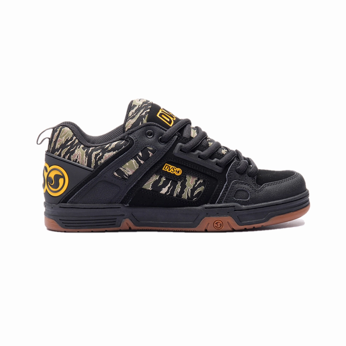 DVS F0000029700 COMANCHE MN'S (Medium) Black/Jungle/Camo Leather & Nubuck Skate Shoes Smooth Style