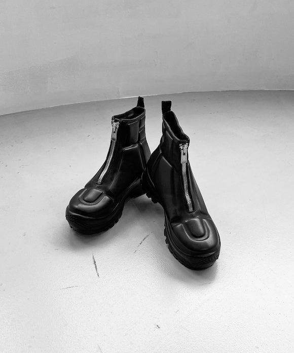 Ankle Boots For Winter GUIDI Front zip boots "BLACK"