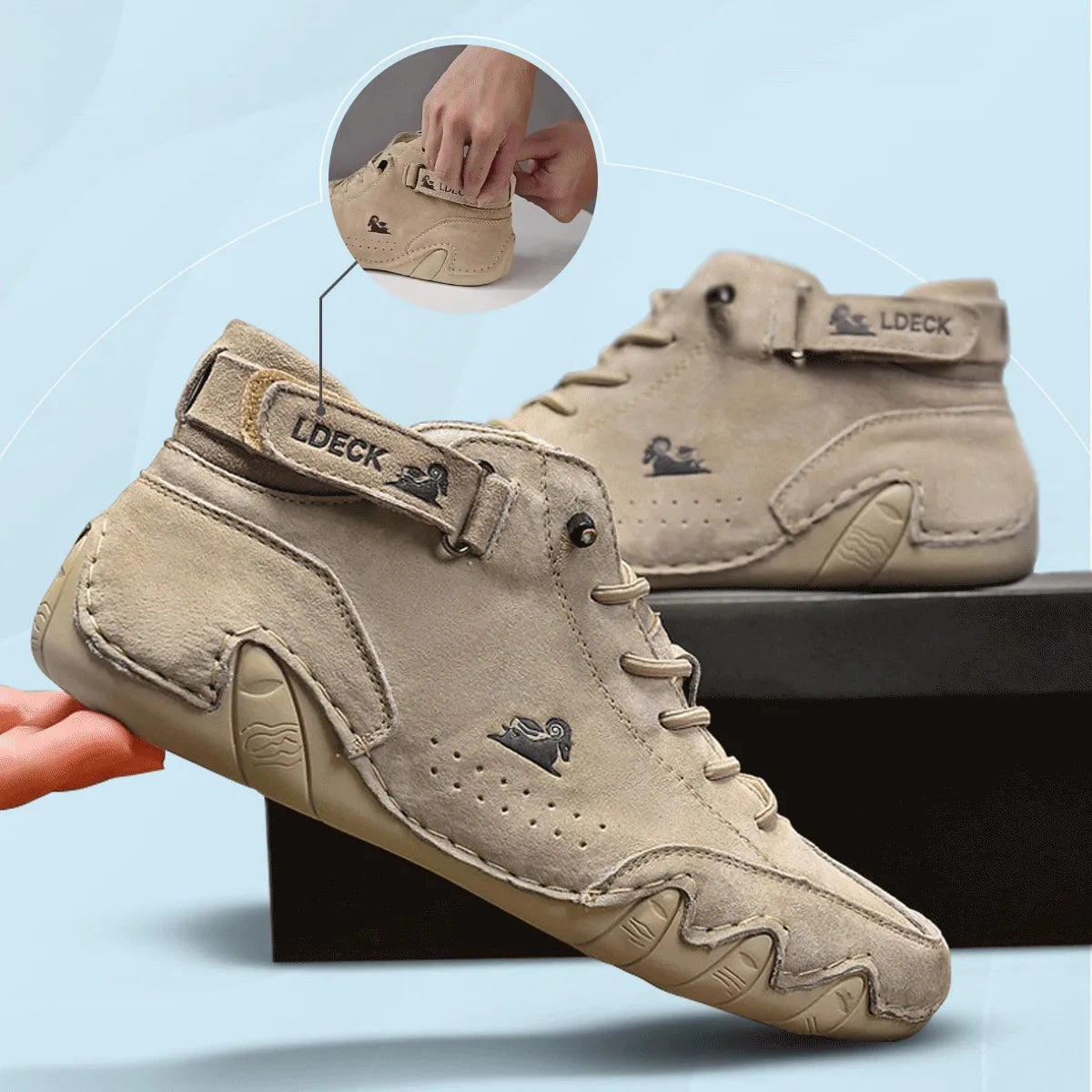 Unisex Handmade Suede Velcro Waterproof High Boots Adidas Kaptir Shoes Pure