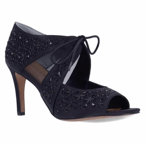 J.Renee Kiandra Black Satin Heels (Women's) Shoes With Slip Dress
