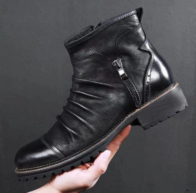 Female Rain Boots Leather shoes for men