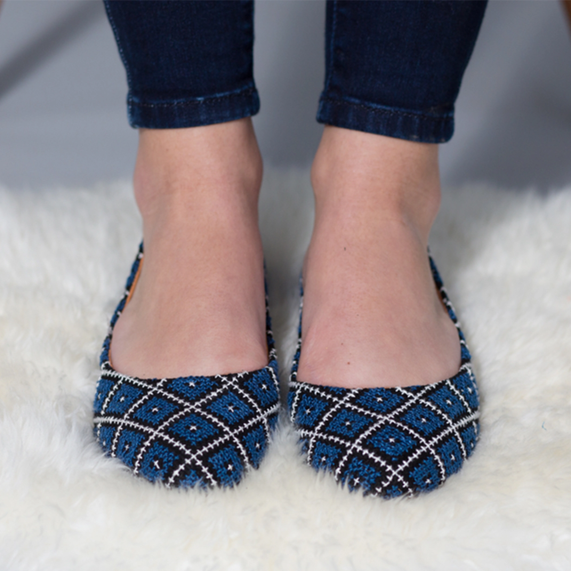 Flat Shoe Trample Yasmin Flat - Sapphire Blue