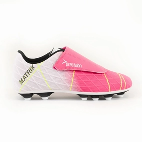 Leather Kitten Heel Boots Precision Matrix FG Football Boots - Youth - Pink/White