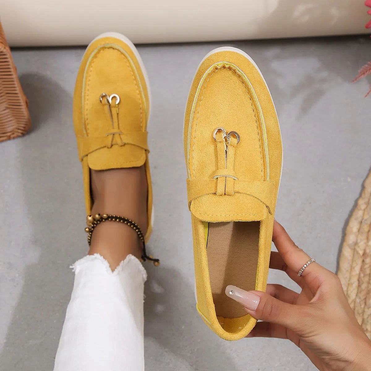 Ganni Loafers Women Loafers Slip on Ladies Flats Brand High Quality Spring Autumn Casual Flat Shoes Leather Cashmere Single Shoes Plus Size 42