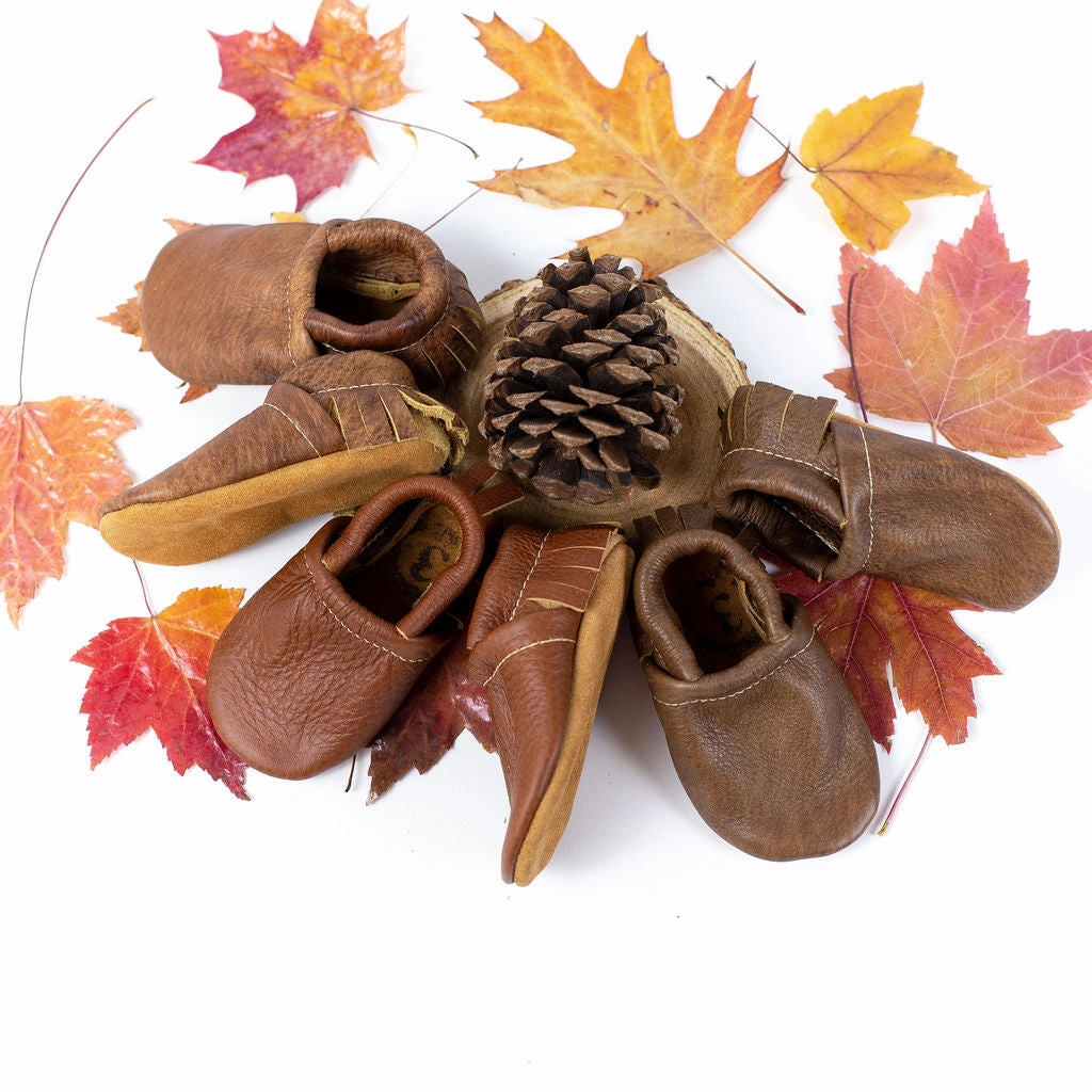 Russet, Chestnut, Tumbleweed Moccs Shoes Baby and Toddler Size 15 High Heels