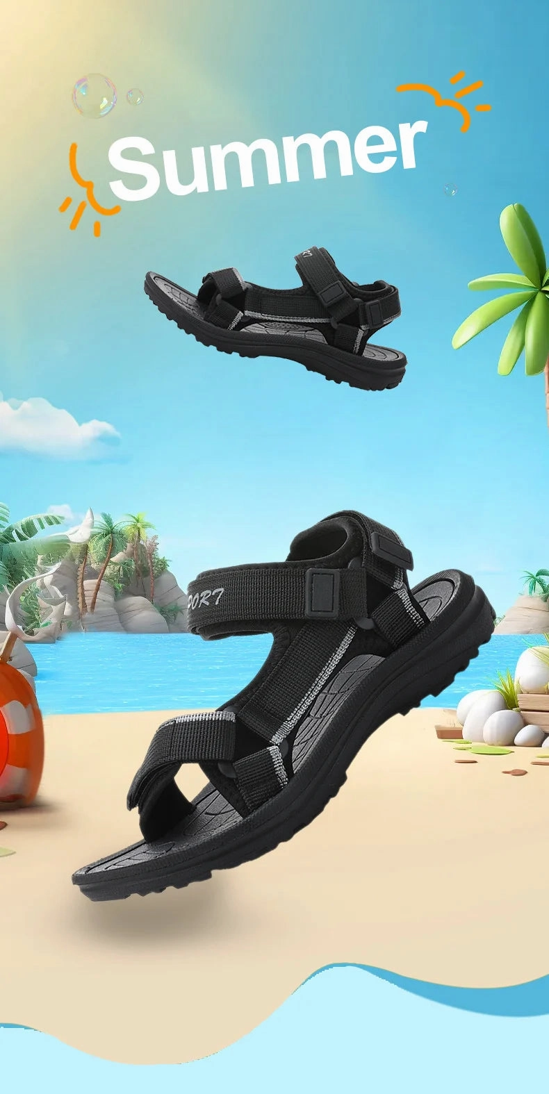 Fashion Kids Sandals Shoes Soft Sole Non-slip Boys Girls Sandals Toddler Children's Shoes 2024 Summer Beach Asics Shoes For Supinators