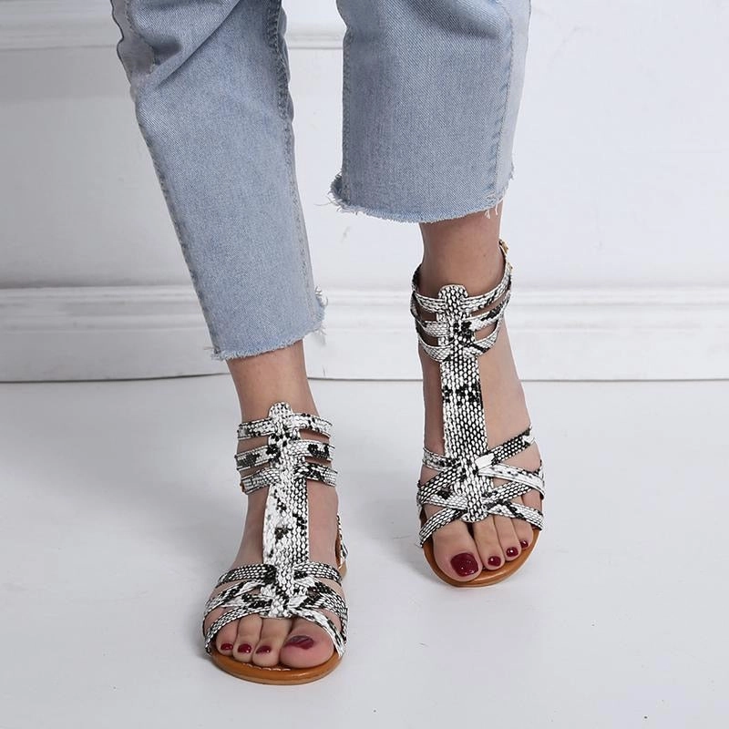 Fashion New Women Summer Women Shoes Bohemia Gladiator Beach Flat Casual Leisure Female Ladies Sandals 5 Color Leopard Shoes Flats