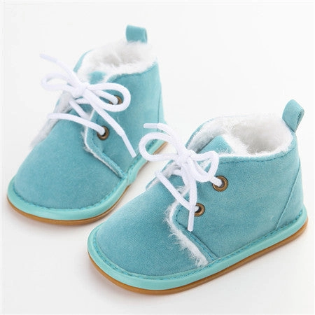 Adidas Cycle Shoes Fashion Solid Lace-Up Baby Boots Cross-tied For Autumn/Winter Baby Shoes For Warm Baby Plush Boots Shoes