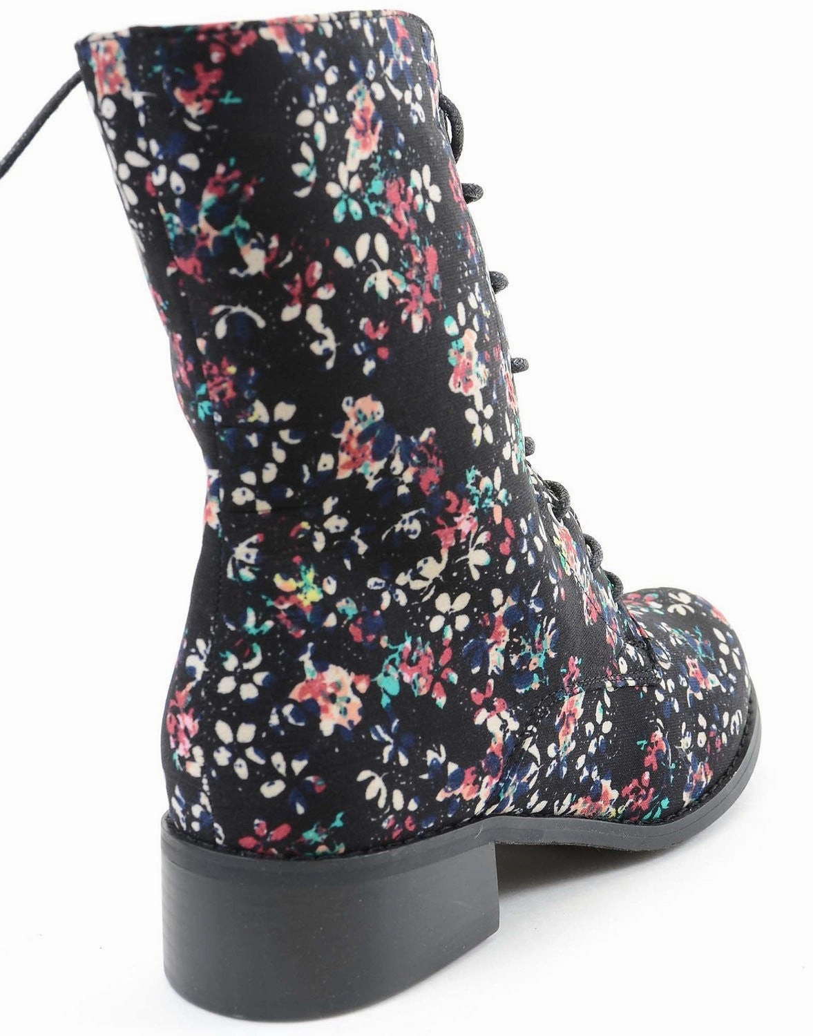 Keds Scout Boot Iii Ripple Floral Rain Victorian Floral Black Lace Up Mid-calf Vegan Boots Black Women's