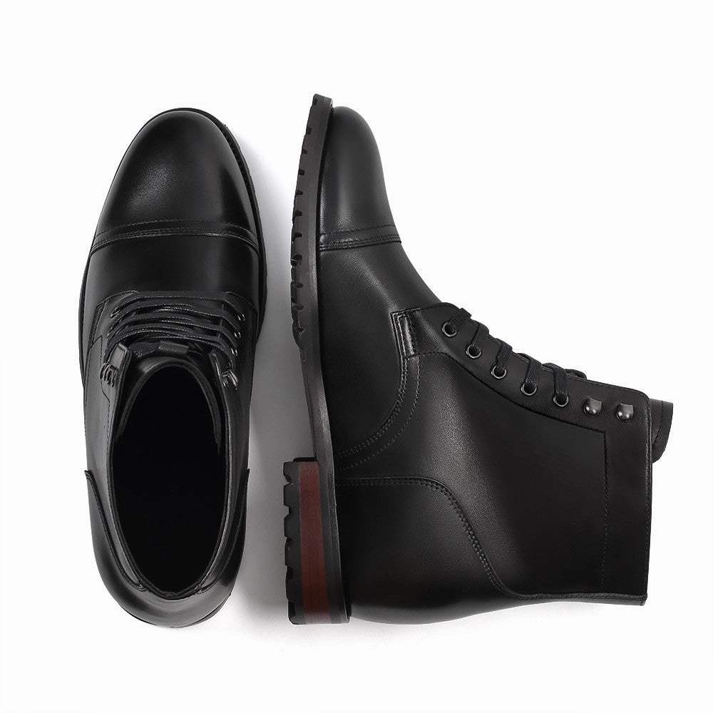 7 CM/2.76 Inches CMR CHAMARIPA Handcrafted Black Hidden High Heel Boots - Elevate Your Presence with 2.76 Inches of Customized Luxury Adidas Roma Shoe