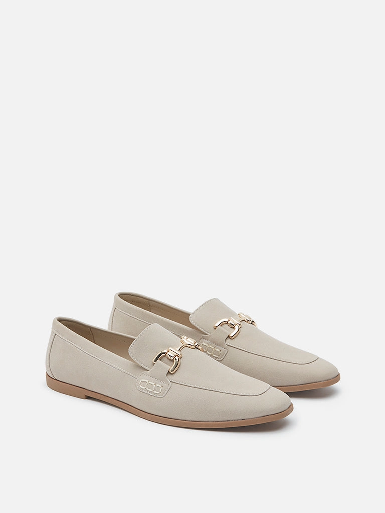 Oxfords Loafers LUNA BLU Ivory Metal Detailed Loafers