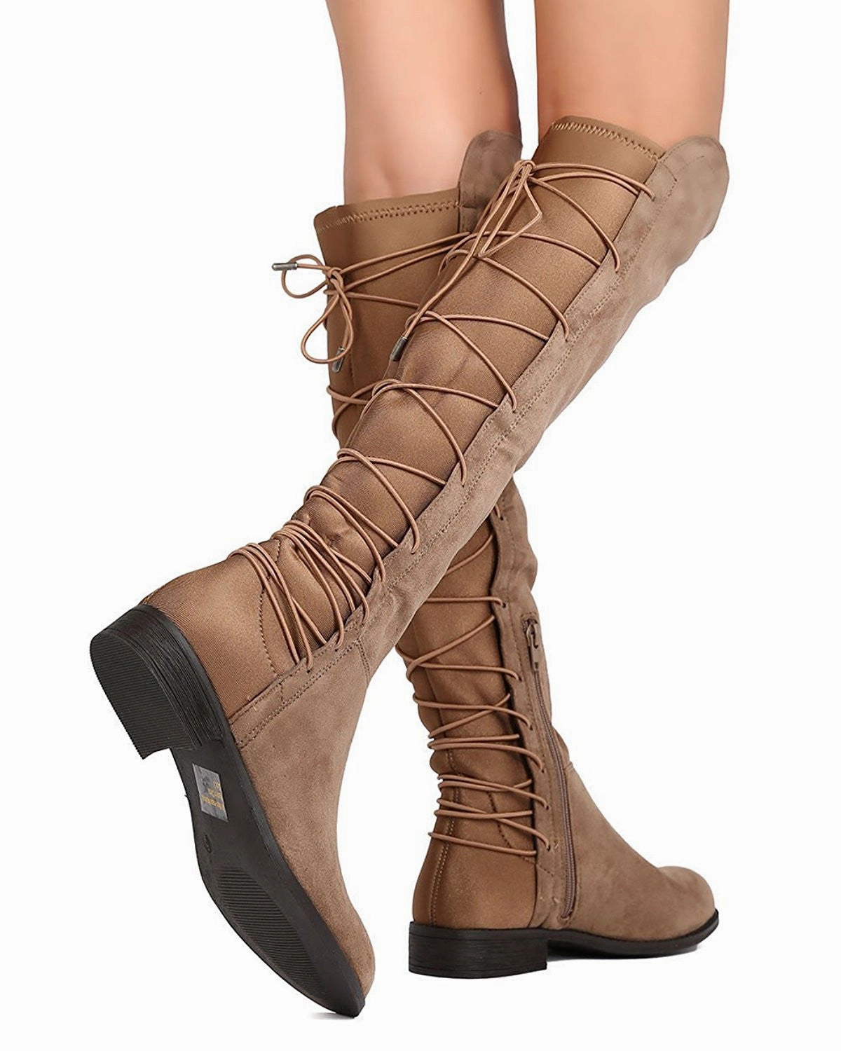 Faux Suede Back Lace Up Low Heel Women's Vegan Suede Boot Tretorn Wedge Rain Boots