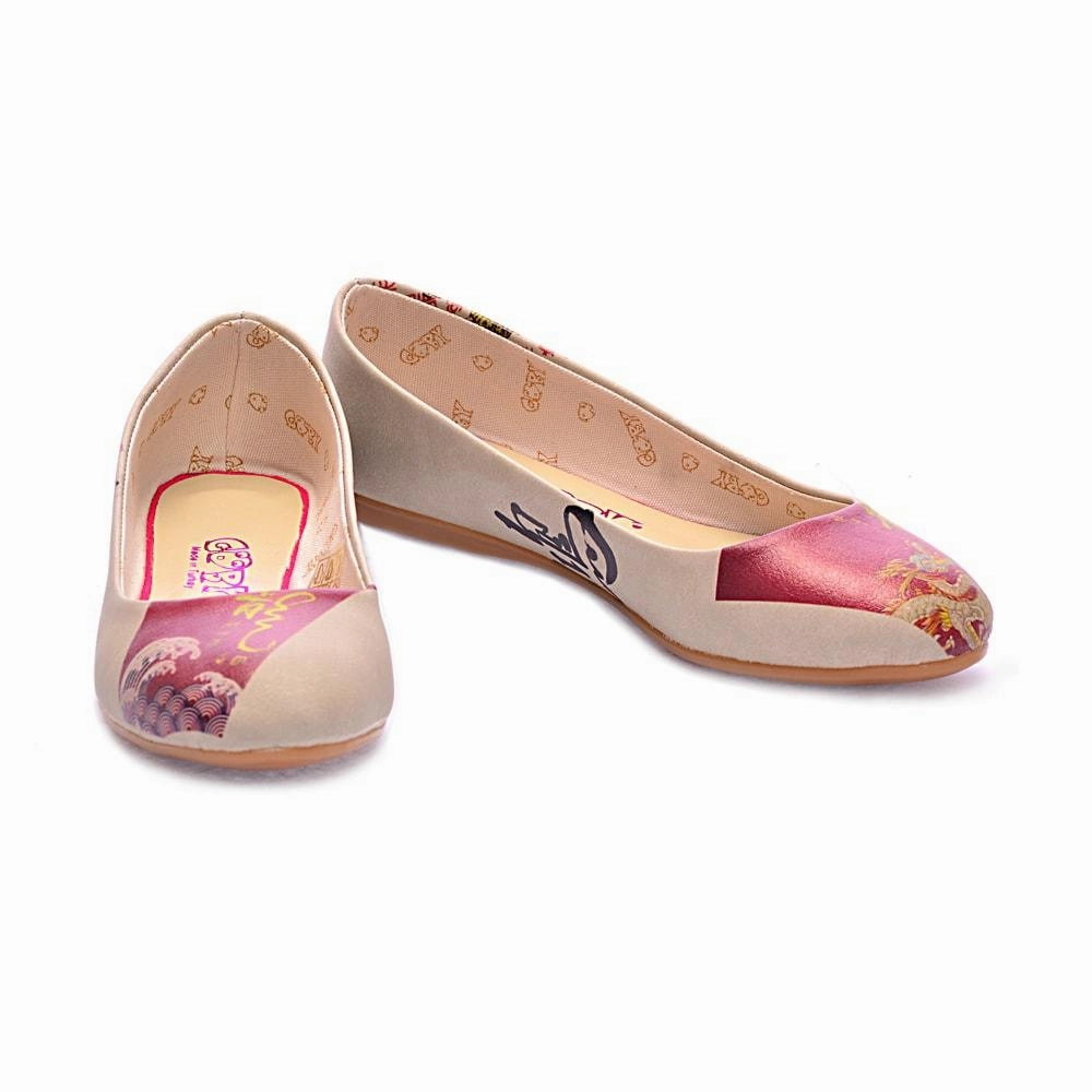 Chinese Dragon Ballerinas Shoes 1037 Boat Walk