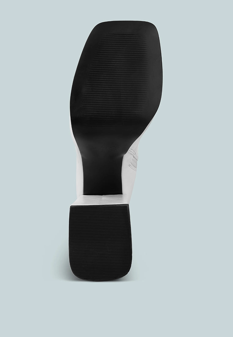 Fanning Platform Long Boots Cream Colored Boots