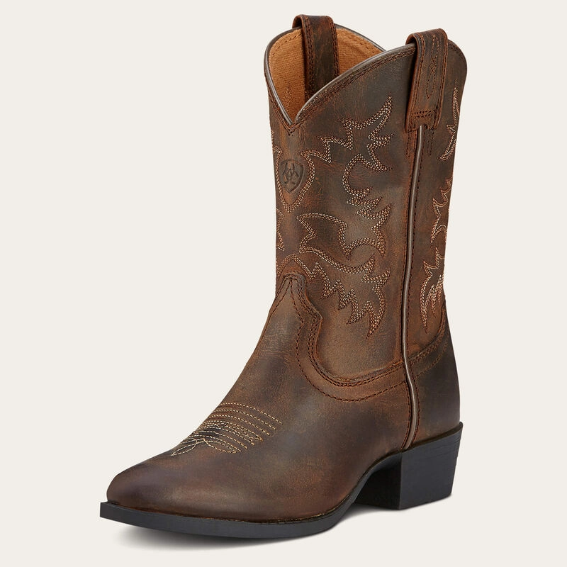 YOUTH HERITAGE WESTERN DISTRESSED BROWN : 10001825 Compression Boots