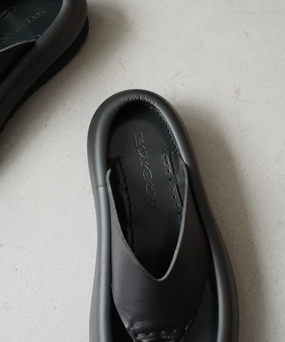 Leopard Print Ankle Boots MIDORIKAWA RYO Spoiler leather sandal "BLACK"