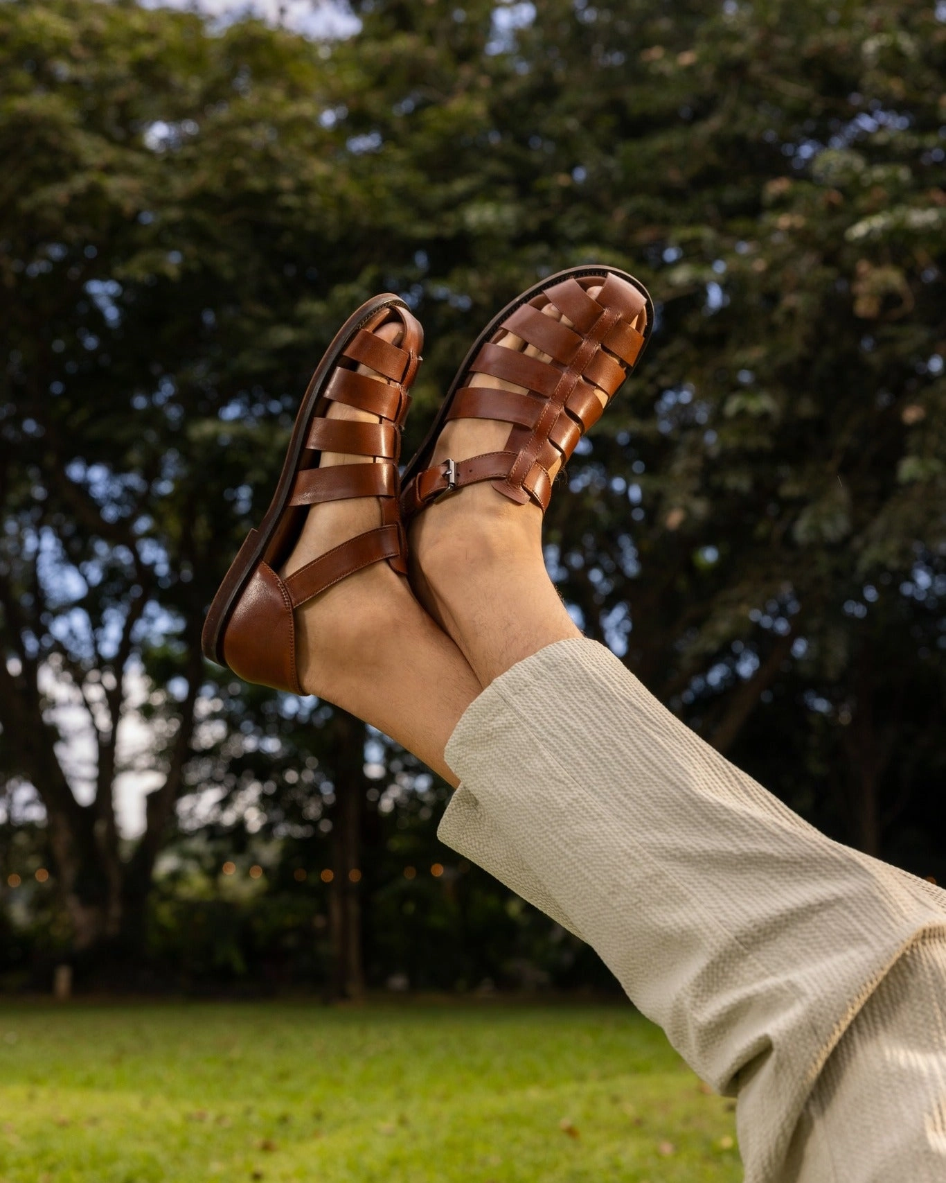 Sandals Grand St Lucian Resort Finn Tan Burshed Calf