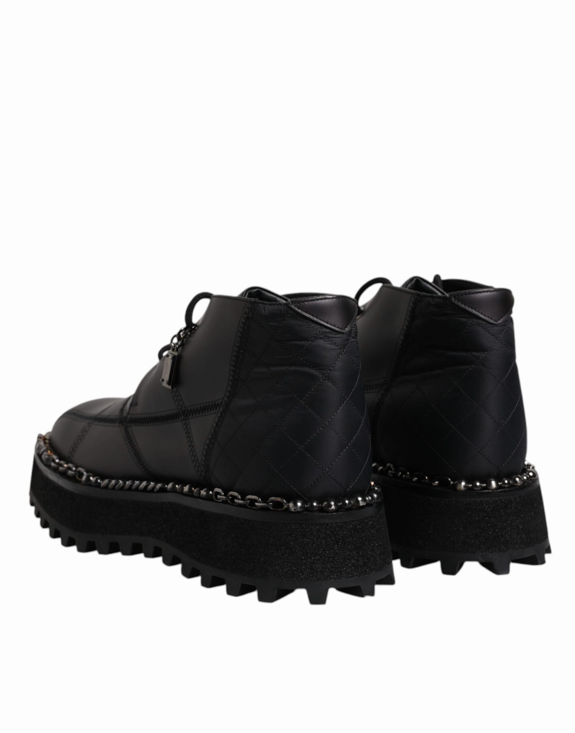 Dolce & Gabbana Black Leather Lace Up Ankle Boots Shoes Adidas Solarmotion Spikeless Lighstrike 24 Golf Shoes