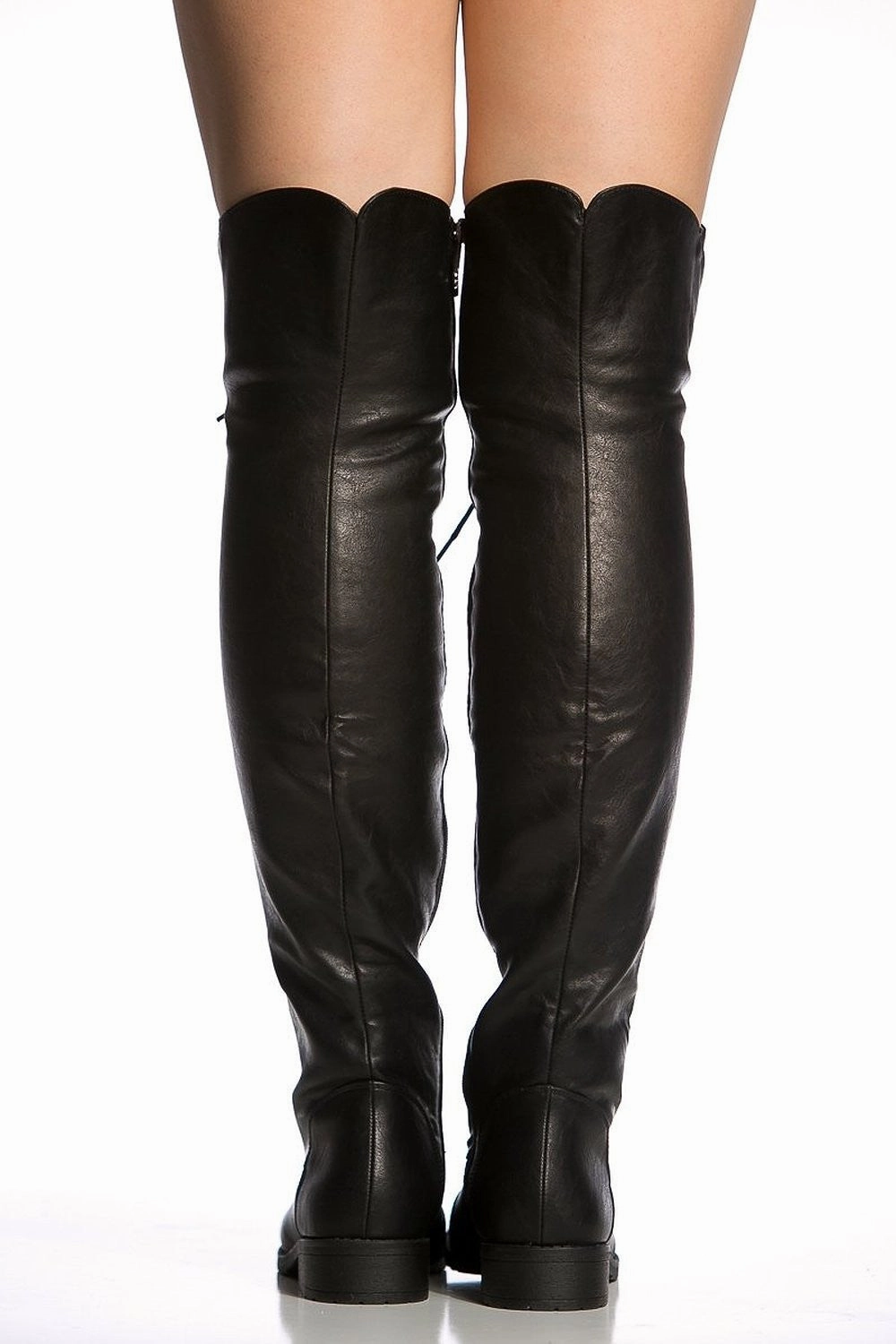 Burberry Rain Boots Tall Over the Knee Lace Up Riding Faux Leather Thigh High Combat Boots