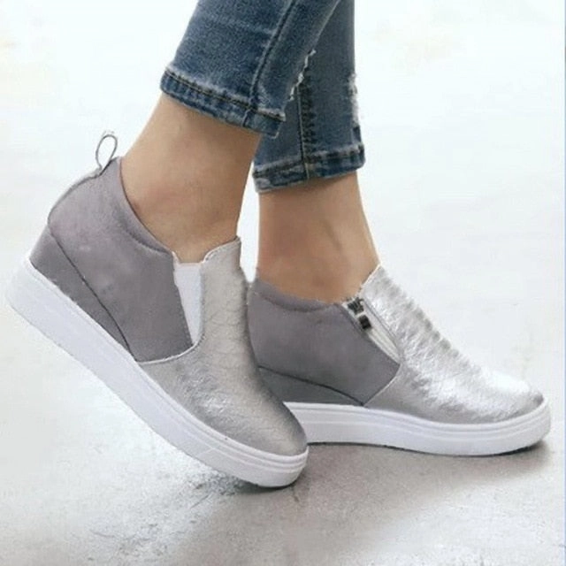 Eggplant Flats Shoes Women Sneakers Femme Vulcanized Shoes Ladies' Casual Slip On Ladies Flat Shoe Women Fashion Retro Sneakers / Autumn