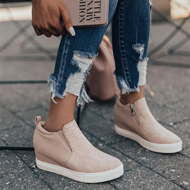 Women Sneakers Femme Vulcanized Shoes Ladies' Casual Slip On Ladies Flat Shoe Women Fashion Retro Sneakers / Autumn Square Flat Shoes