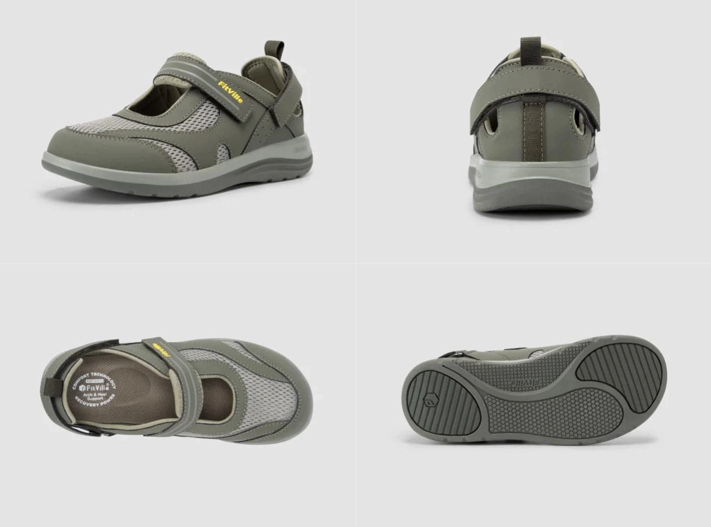 FitVille Women's FlexiWalk Mary Jane Sandal V1 Corporate Flat Shoes