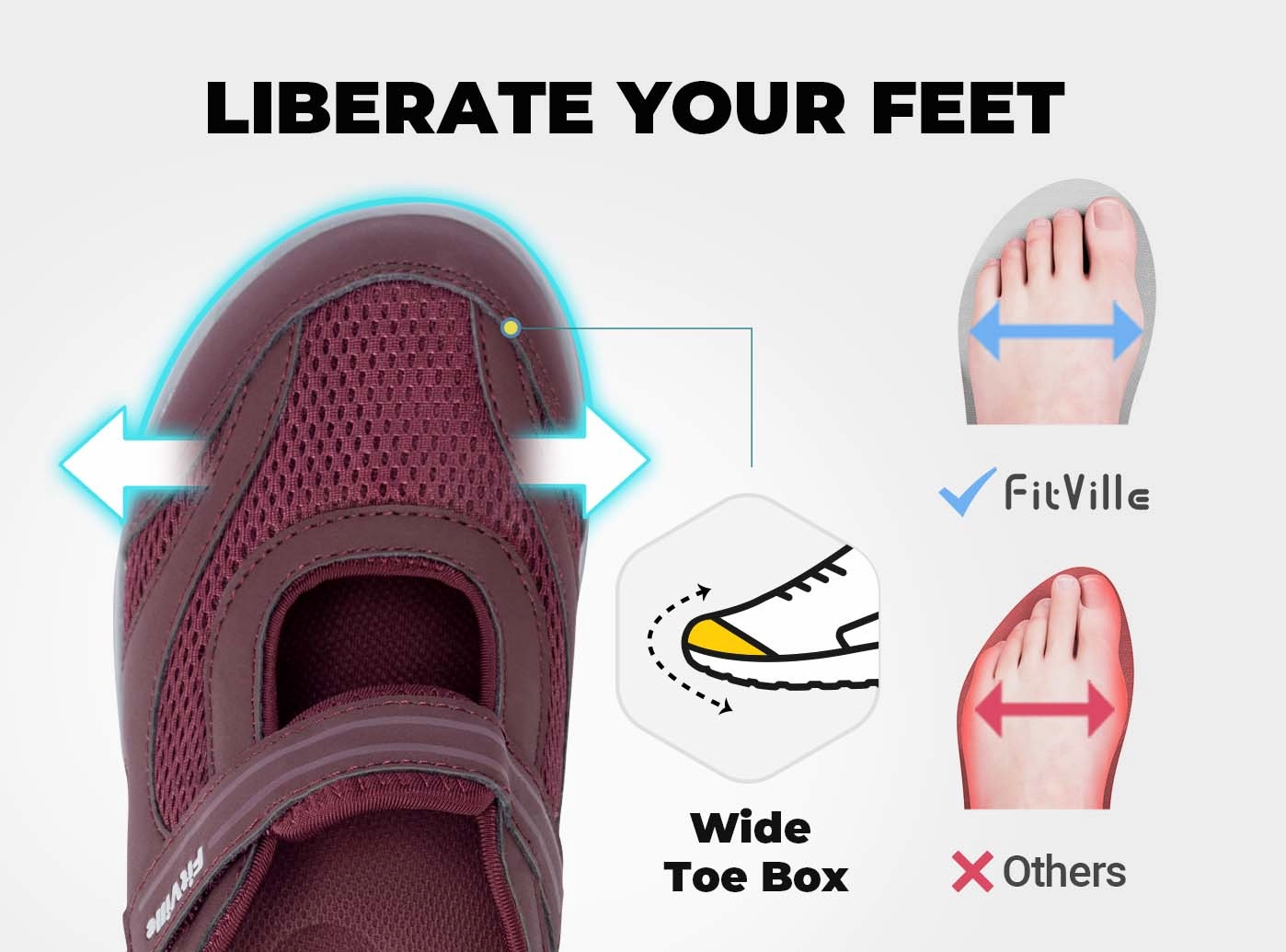 FitVille Women's FlexiWalk Mary Jane Sandal V1 Medical Flat Shoe