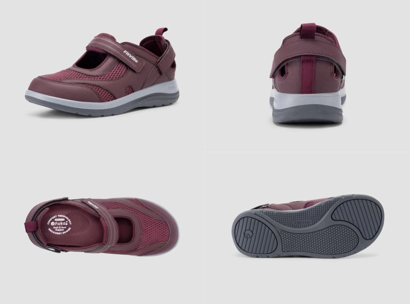 Stamp Lace Flat Shoes FitVille Women's FlexiWalk Mary Jane Sandal V1