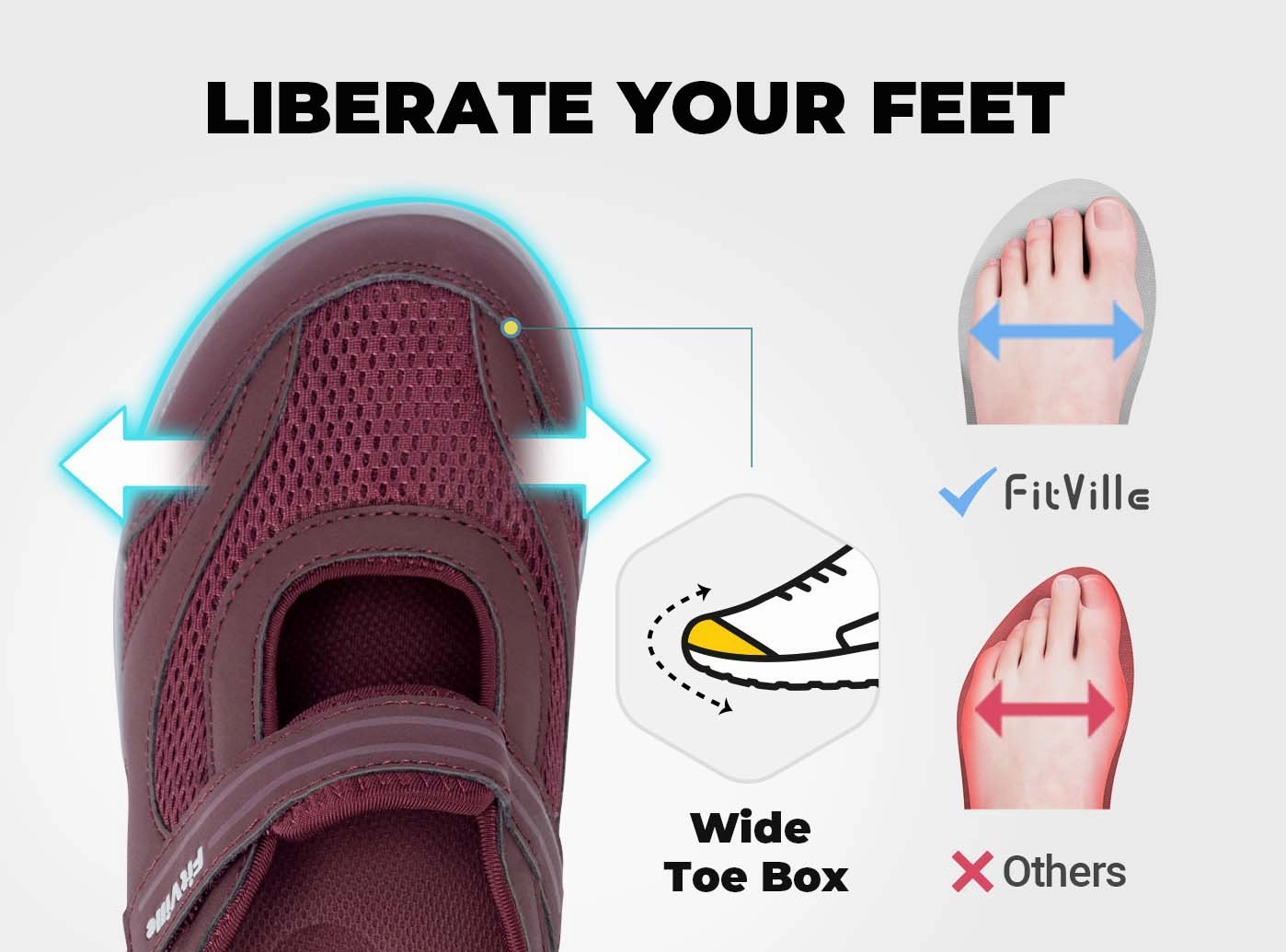 FitVille Women's FlexiWalk Mary Jane Sandal V1 Graduation Shoes Flats