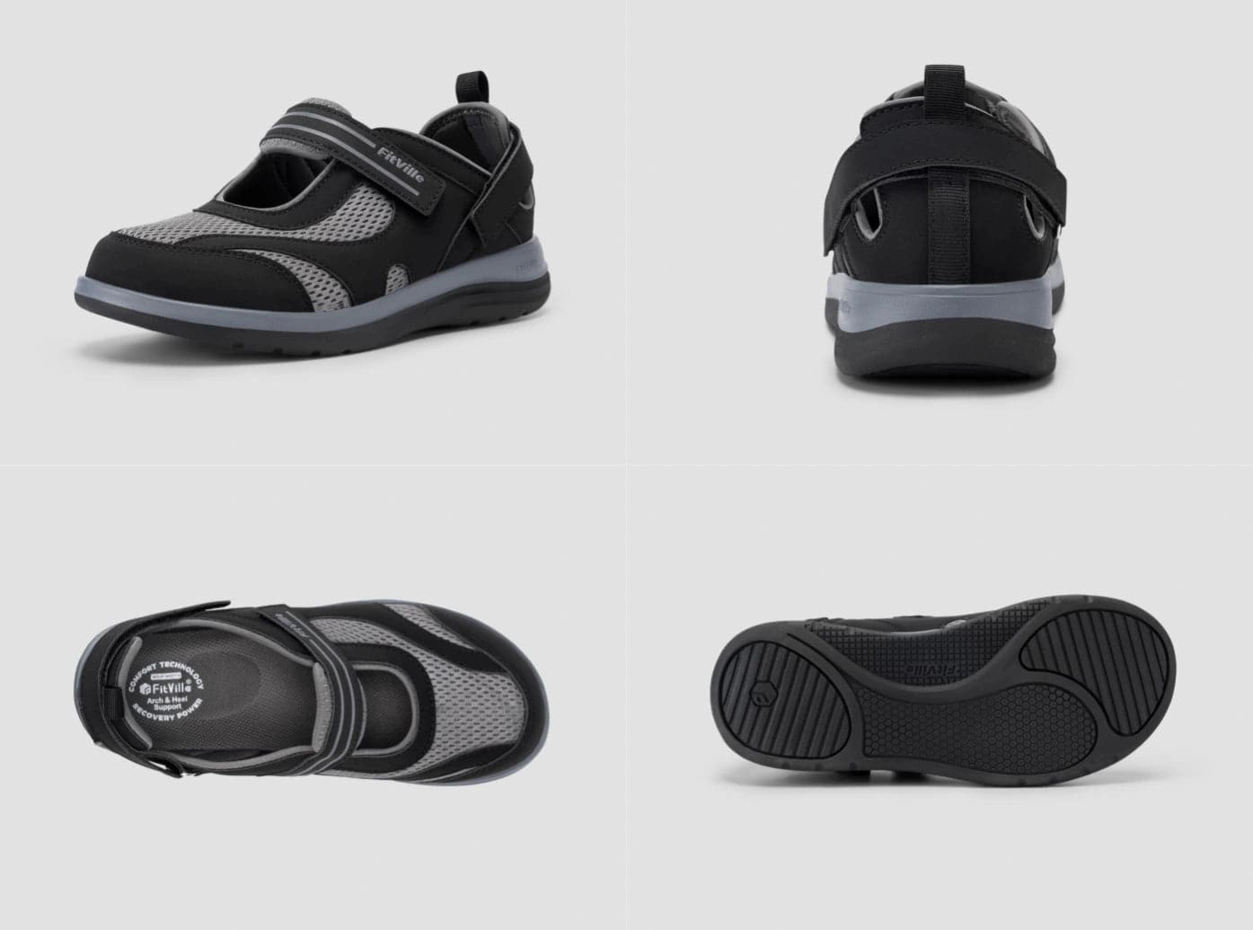 FitVille Women's FlexiWalk Mary Jane Sandal V1 Best Running Shoes For Flat Feet And Pronation