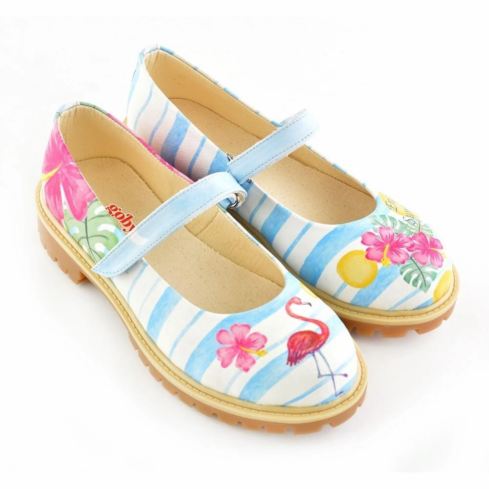 Flamingo and Flowers Ballerinas Shoes KTB105 Ocean Walk Anytime Go