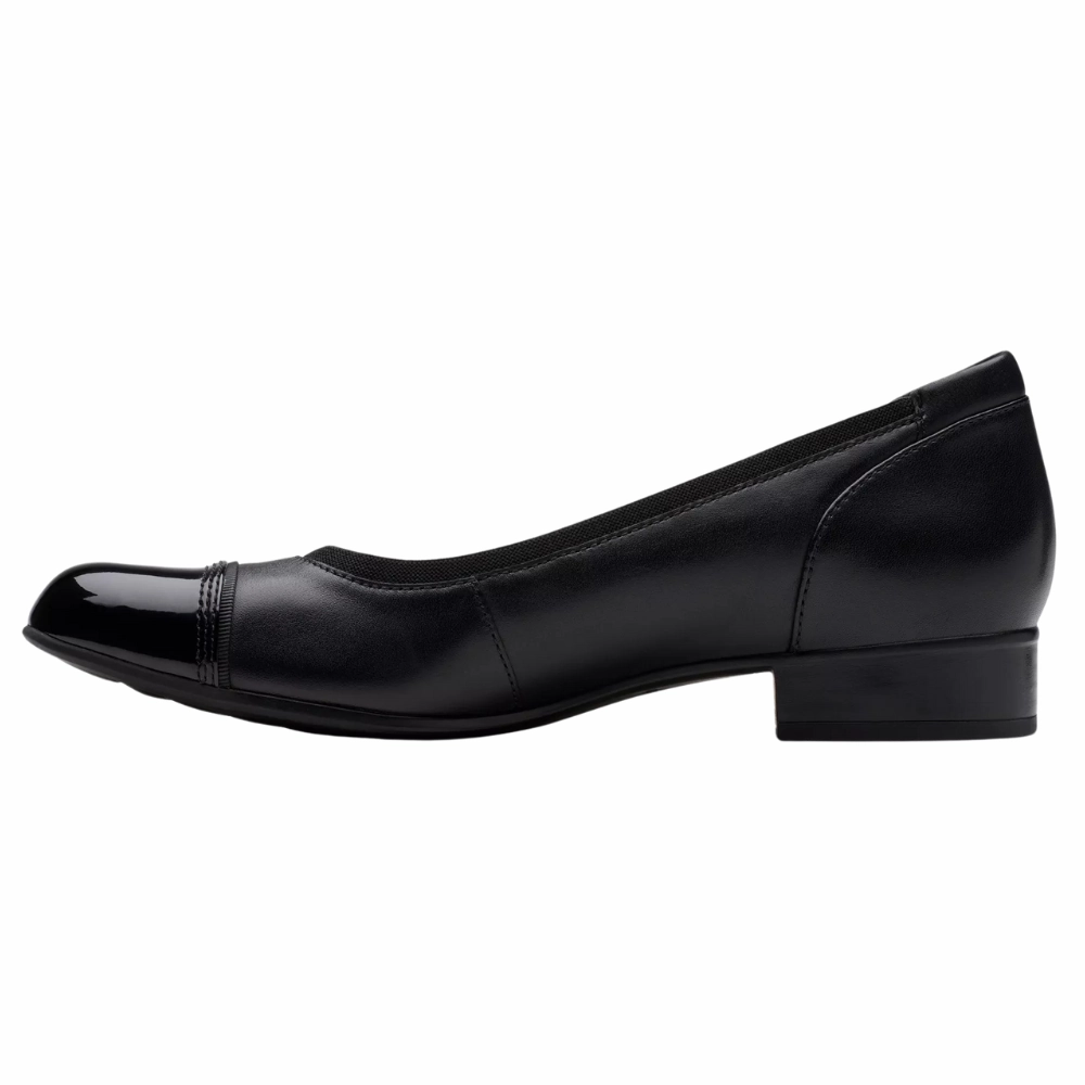 Soft Leather Flat Shoes Clarks Krystine May Black Leather Pump (Women's)