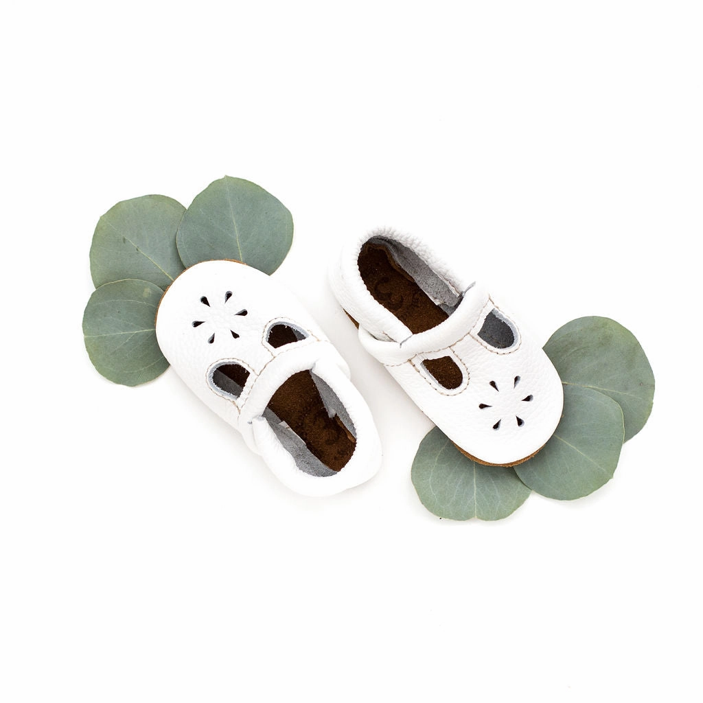 Sneakers High Heel White  T-Strap Shoes Baby and Toddler