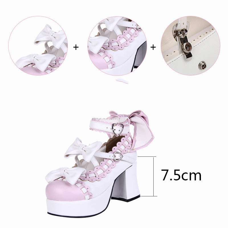 Angelic Imprint ~Sweet Handmade Platform Heels Lolita Shoes Soled Dress Shoes