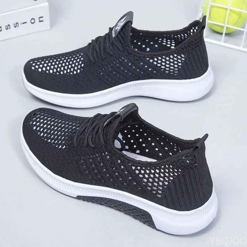 Fun Wedding Shoes Flats Women Flat Casual Shoes Fashion Breathable Mesh Vulcanized Shoes Women Sneakers Summer Ladies Boat Shoe Zapatos Para Mujer