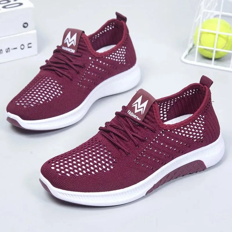 Embellished Flat Bridal Shoes Women Flat Casual Shoes Fashion Breathable Mesh Vulcanized Shoes Women Sneakers Summer Ladies Boat Shoe Zapatos Para Mujer