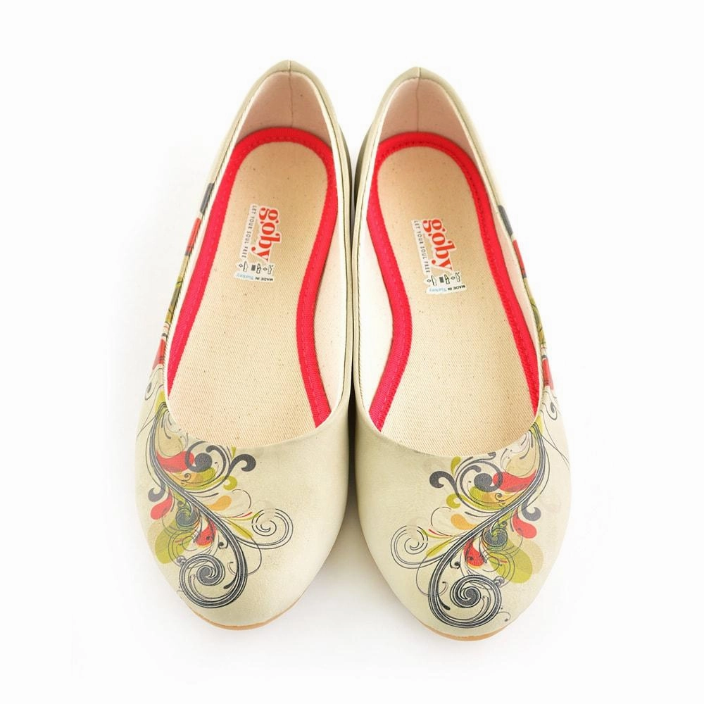 Spiral Flower Ballerinas Shoes 1056 Retro Core