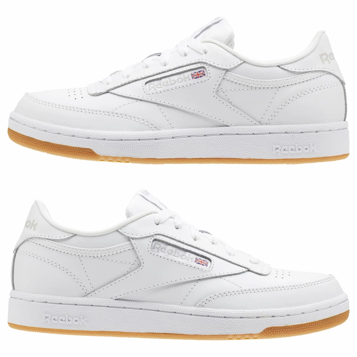 REEBOK CN5646 (100000213) CLUB C JR'S (Medium) White/Gum Leather Lifestyle Shoes Reel Fit Mint Cool