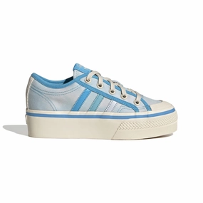 ADIDAS GY7052 NIZZA PLATFORM JR'S (Medium) Blue/Rush/White Textile Lifestyle Shoes Outdoor Ready