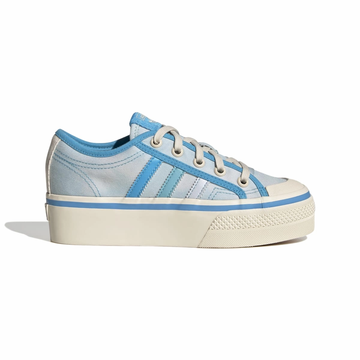 ADIDAS GY7052 NIZZA PLATFORM JR'S (Medium) Blue/Rush/White Textile Lifestyle Shoes Dusk Hike Leaf Jog