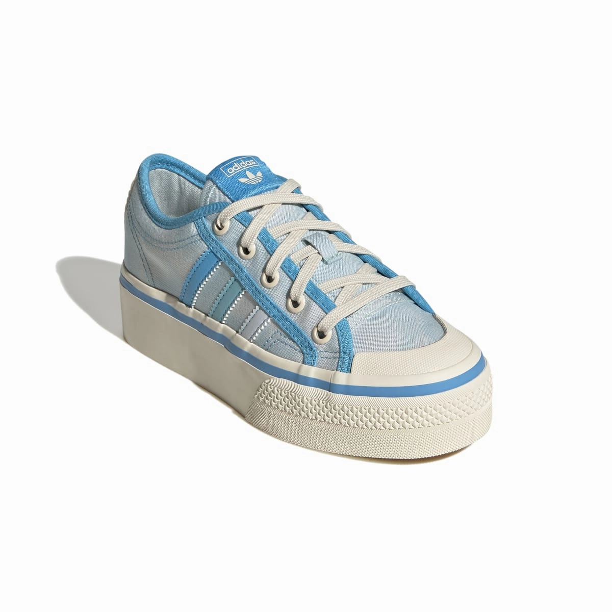 ADIDAS GY7052 NIZZA PLATFORM JR'S (Medium) Blue/Rush/White Textile Lifestyle Shoes Training Light Cloudy Hike